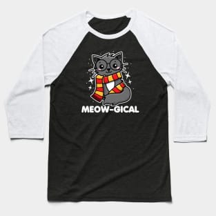 Meowgical Magic Black Cat Baseball T-Shirt